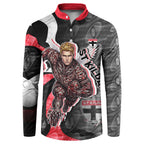 Personalised St Kilda Saints Button Sweatshirt Trippy Psychedelic Abstract Art Mascot Football Fans