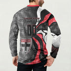 Personalised St Kilda Saints Button Sweatshirt Trippy Psychedelic Abstract Art Mascot Football Fans