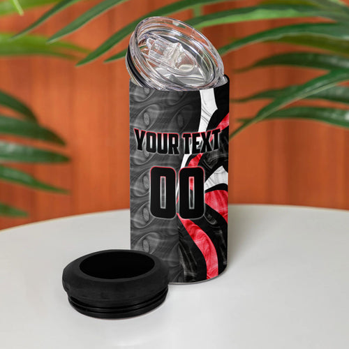 Personalised St Kilda Saints 4 in 1 Can Cooler Tumbler Trippy Psychedelic Abstract Art Mascot Football Fans