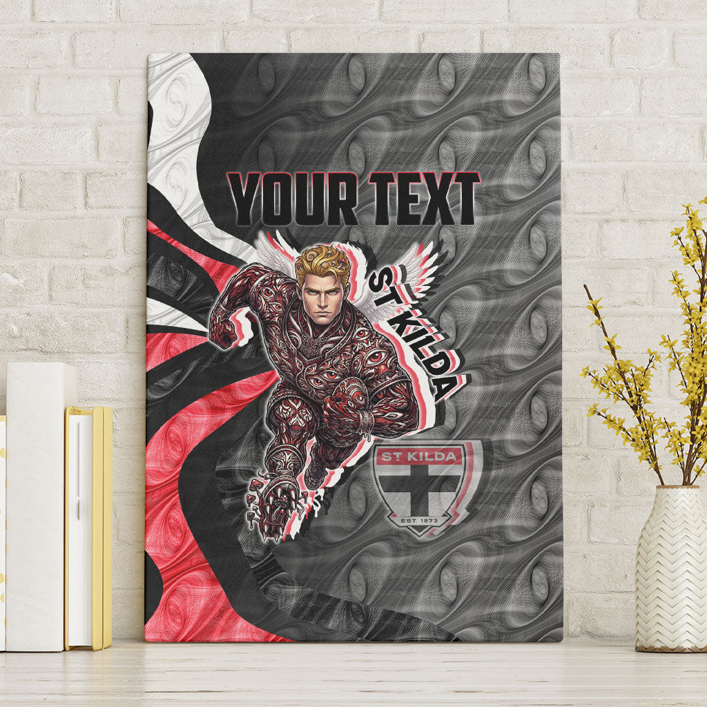 Personalised St Kilda Saints Canvas Wall Art Trippy Psychedelic Abstract Art Mascot Football Fans