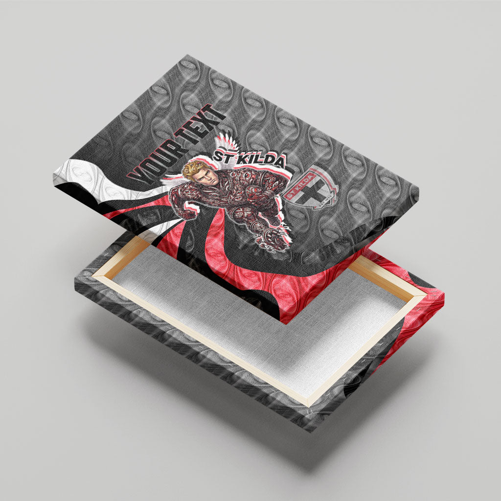 Personalised St Kilda Saints Canvas Wall Art Trippy Psychedelic Abstract Art Mascot Football Fans