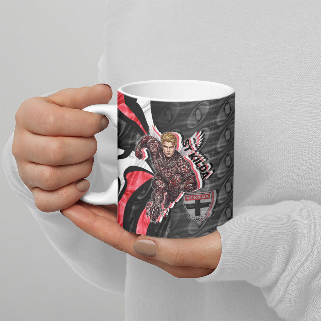 Personalised St Kilda Saints Ceramic Mug Trippy Psychedelic Abstract Art Mascot Football Fans