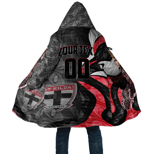 Personalised St Kilda Saints Cloak Trippy Psychedelic Abstract Art Mascot Football Fans