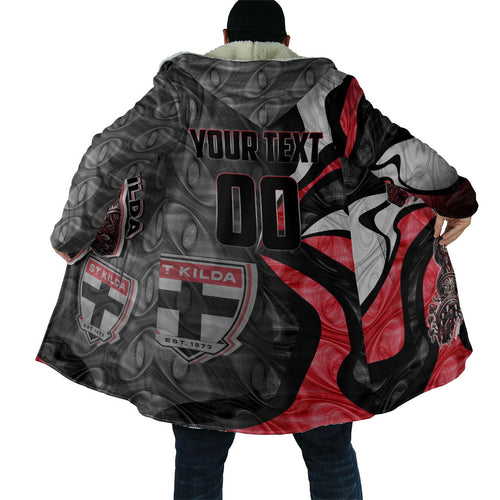 Personalised St Kilda Saints Cloak Trippy Psychedelic Abstract Art Mascot Football Fans