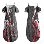 Personalised St Kilda Saints Couples Matching Summer Maxi Dress and Hawaiian Shirt Trippy Psychedelic Abstract Art Mascot Football Fans