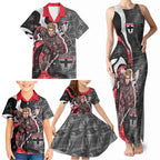 Personalised St Kilda Saints Family Matching Tank Maxi Dress and Hawaiian Shirt Trippy Psychedelic Abstract Art Mascot Football Fans