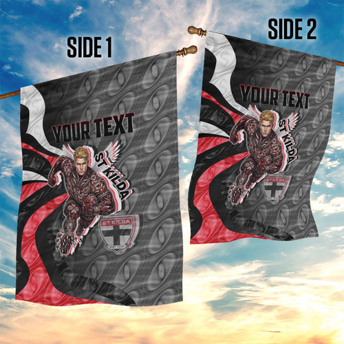 Personalised St Kilda Saints Garden Flag Trippy Psychedelic Abstract Art Mascot Football Fans