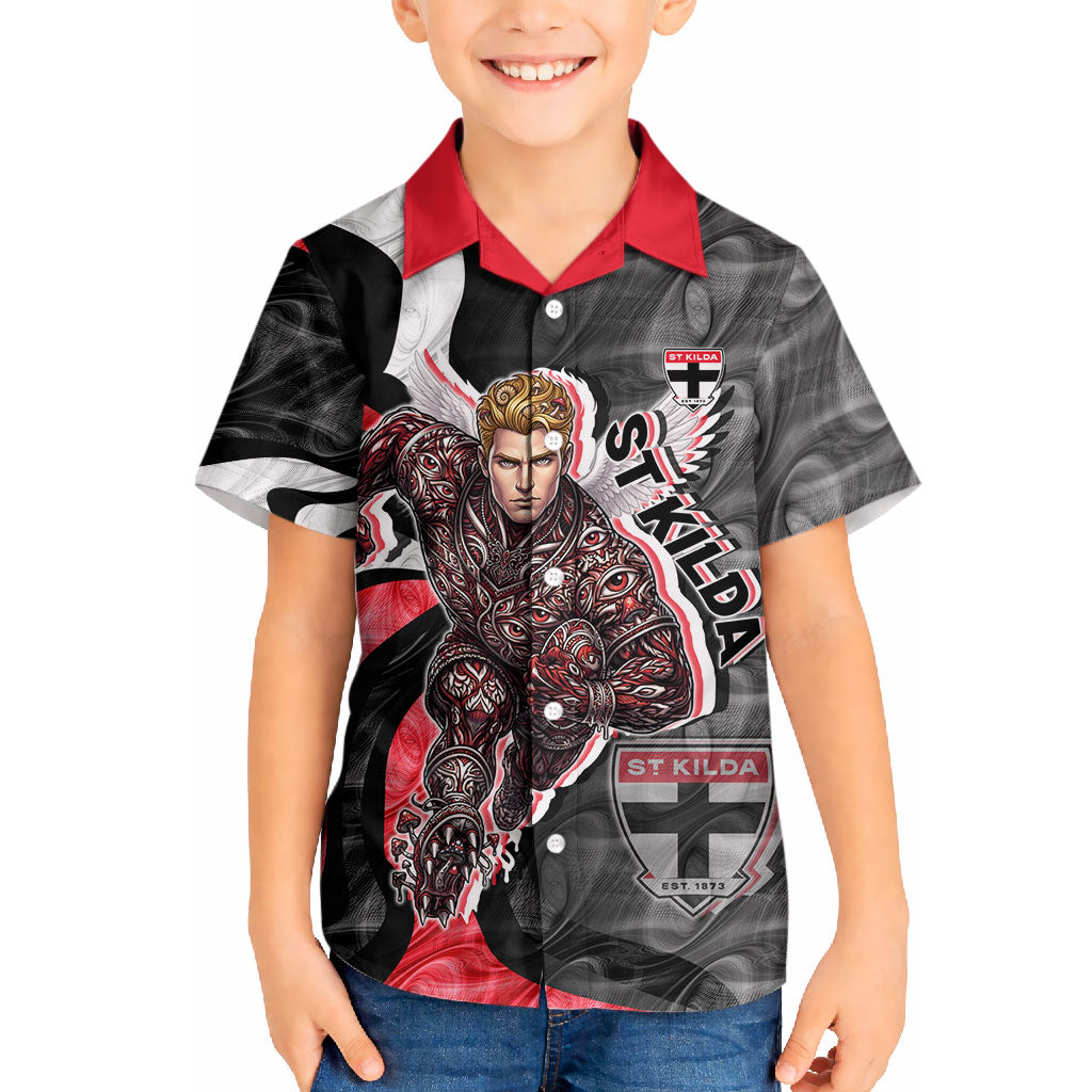 Personalised St Kilda Saints Hawaiian Shirt Trippy Psychedelic Abstract Art Mascot Football Fans