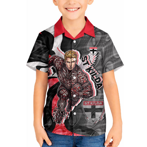 Personalised St Kilda Saints Hawaiian Shirt Trippy Psychedelic Abstract Art Mascot Football Fans