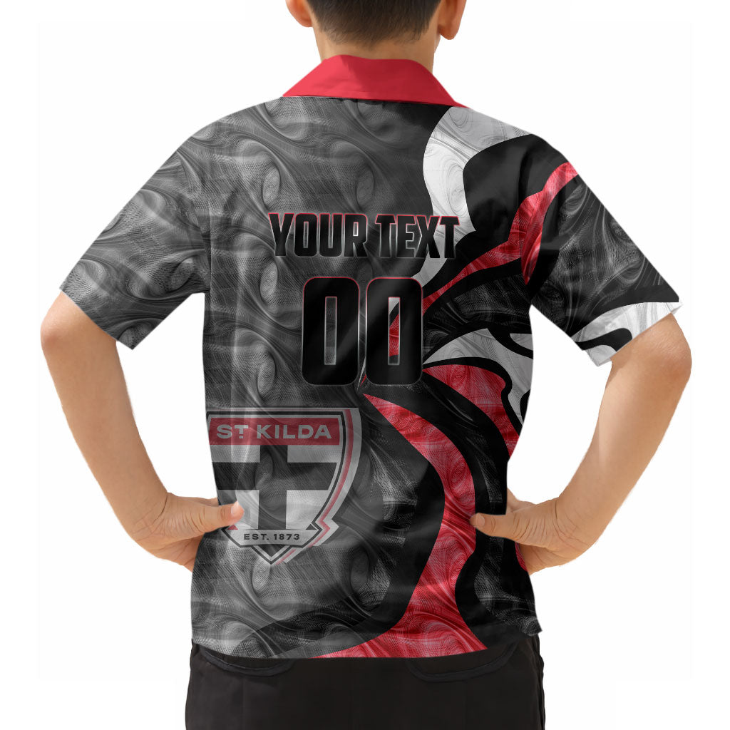 Personalised St Kilda Saints Hawaiian Shirt Trippy Psychedelic Abstract Art Mascot Football Fans