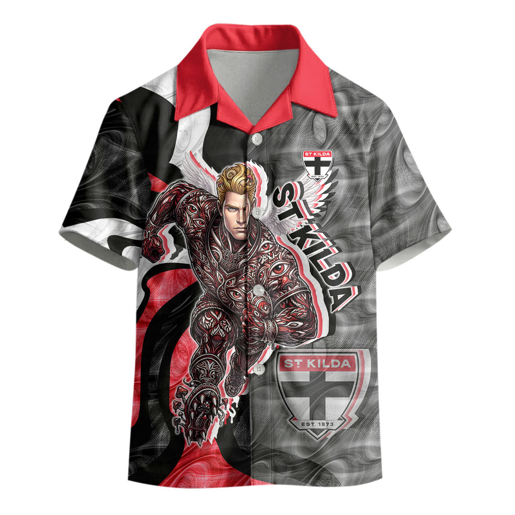 Personalised St Kilda Saints Kid Hawaiian Shirt Trippy Psychedelic Abstract Art Mascot Football Fans