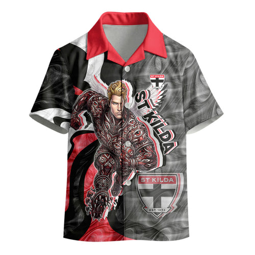 Personalised St Kilda Saints Kid Hawaiian Shirt Trippy Psychedelic Abstract Art Mascot Football Fans