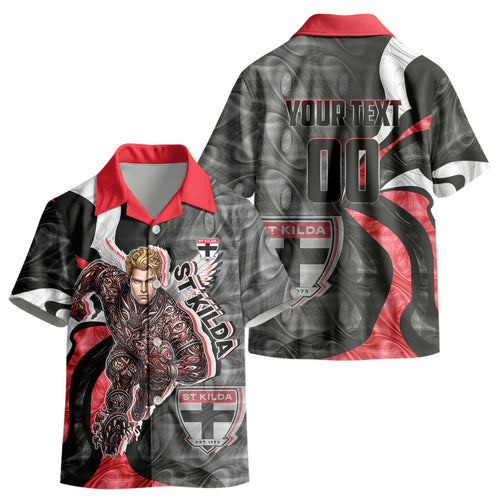 Personalised St Kilda Saints Kid Hawaiian Shirt Trippy Psychedelic Abstract Art Mascot Football Fans