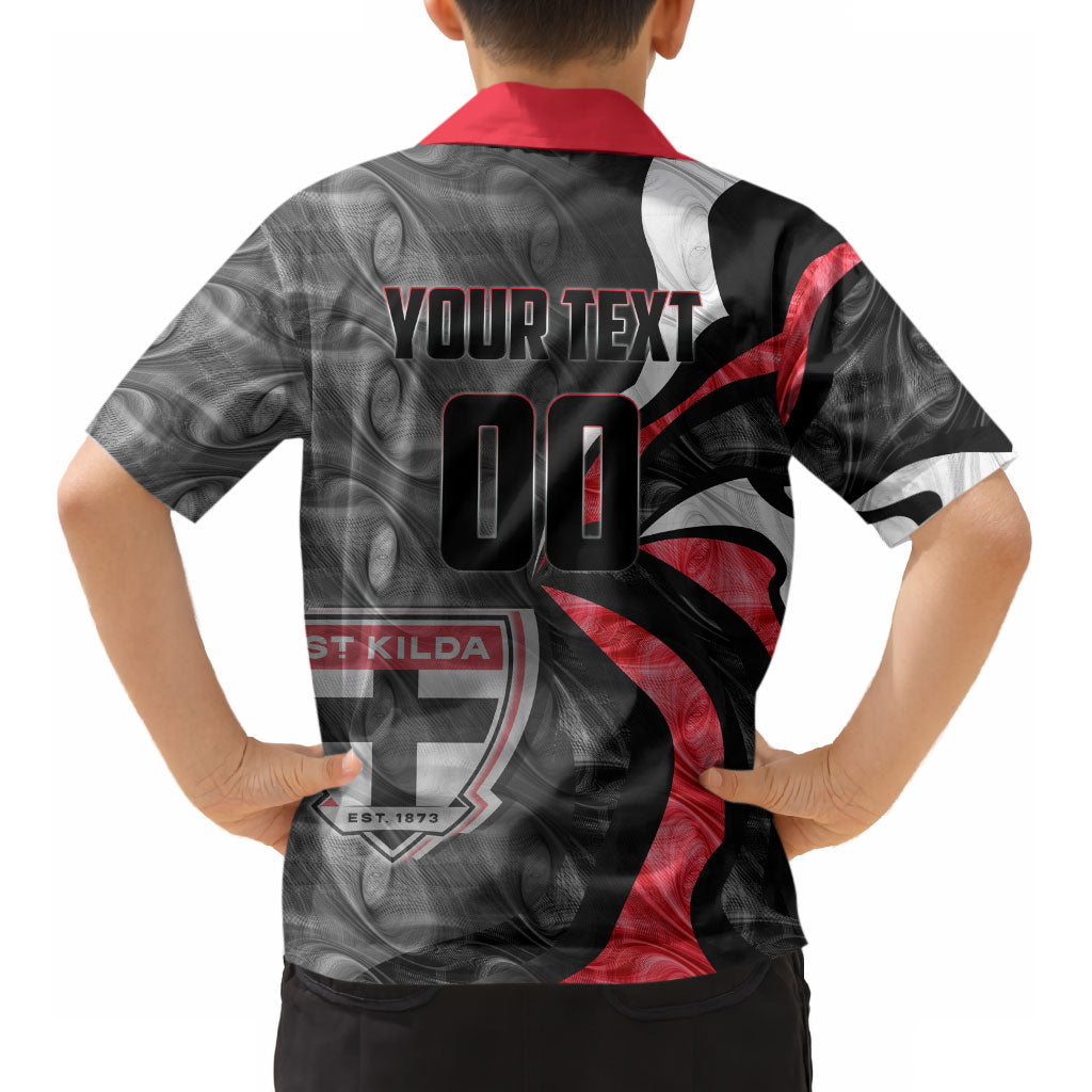 Personalised St Kilda Saints Kid Hawaiian Shirt Trippy Psychedelic Abstract Art Mascot Football Fans