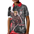 Personalised St Kilda Saints Kid Polo Shirt Trippy Psychedelic Abstract Art Mascot Football Fans