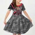 Personalised St Kilda Saints Kid Short Sleeve Dress Trippy Psychedelic Abstract Art Mascot Football Fans