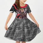 Personalised St Kilda Saints Kid Short Sleeve Dress Trippy Psychedelic Abstract Art Mascot Football Fans