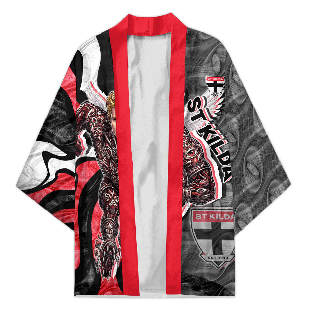 Personalised St Kilda Saints Kimono Trippy Psychedelic Abstract Art Mascot Football Fans