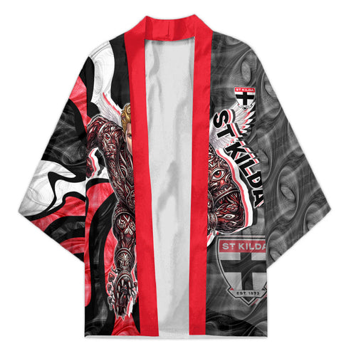 Personalised St Kilda Saints Kimono Trippy Psychedelic Abstract Art Mascot Football Fans