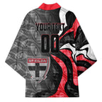 Personalised St Kilda Saints Kimono Trippy Psychedelic Abstract Art Mascot Football Fans