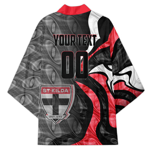 Personalised St Kilda Saints Kimono Trippy Psychedelic Abstract Art Mascot Football Fans
