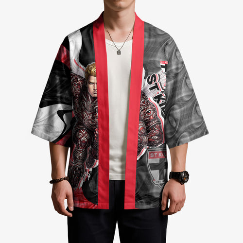 Personalised St Kilda Saints Kimono Trippy Psychedelic Abstract Art Mascot Football Fans