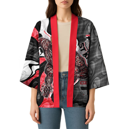 Personalised St Kilda Saints Kimono Trippy Psychedelic Abstract Art Mascot Football Fans