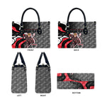 Personalised St Kilda Saints Leather Bag Trippy Psychedelic Abstract Art Mascot Football Fans