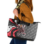Personalised St Kilda Saints Leather Tote Bag Trippy Psychedelic Abstract Art Mascot Football Fans