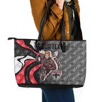 Personalised St Kilda Saints Leather Tote Bag Trippy Psychedelic Abstract Art Mascot Football Fans