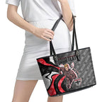 Personalised St Kilda Saints Leather Tote Bag Trippy Psychedelic Abstract Art Mascot Football Fans