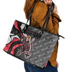Personalised St Kilda Saints Leather Tote Bag Trippy Psychedelic Abstract Art Mascot Football Fans