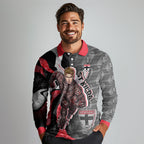 Personalised St Kilda Saints Long Sleeve Polo Shirt Trippy Psychedelic Abstract Art Mascot Football Fans