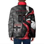 Personalised St Kilda Saints Padded Jacket Trippy Psychedelic Abstract Art Mascot Football Fans