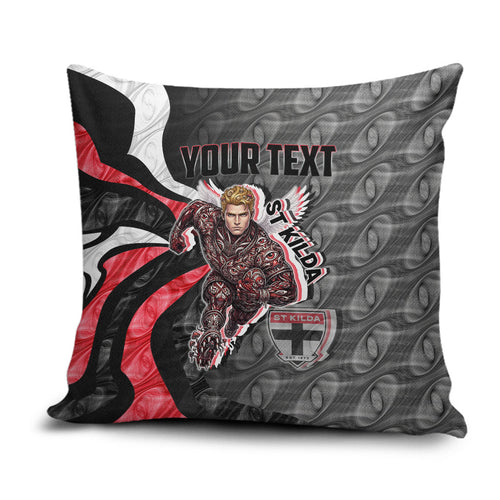 Personalised St Kilda Saints Pillow Cover Trippy Psychedelic Abstract Art Mascot Football Fans