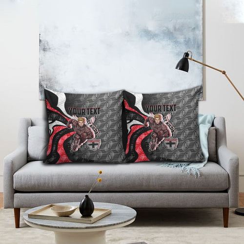 Personalised St Kilda Saints Pillow Cover Trippy Psychedelic Abstract Art Mascot Football Fans