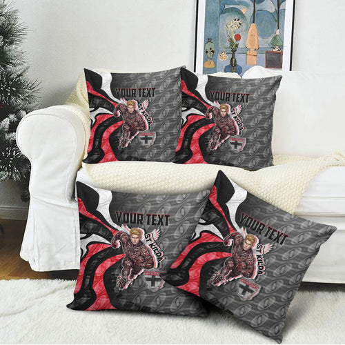 Personalised St Kilda Saints Pillow Cover Trippy Psychedelic Abstract Art Mascot Football Fans