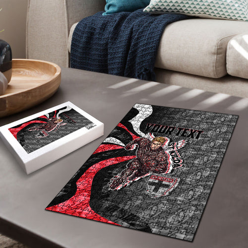 Personalised St Kilda Saints Puzzle Trippy Psychedelic Abstract Art Mascot Football Fans