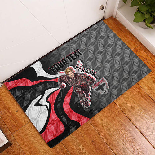 Personalised St Kilda Saints Rubber Doormat Trippy Psychedelic Abstract Art Mascot Football Fans