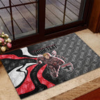 Personalised St Kilda Saints Rubber Doormat Trippy Psychedelic Abstract Art Mascot Football Fans