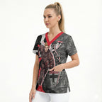 Personalised St Kilda Saints Scrub Top Trippy Psychedelic Abstract Art Mascot Football Fans