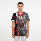 Personalised St Kilda Saints Scrub Top Trippy Psychedelic Abstract Art Mascot Football Fans