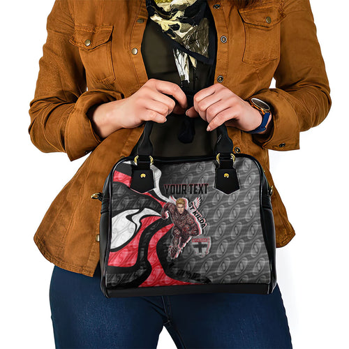 Personalised St Kilda Saints Shoulder Handbag Trippy Psychedelic Abstract Art Mascot Football Fans