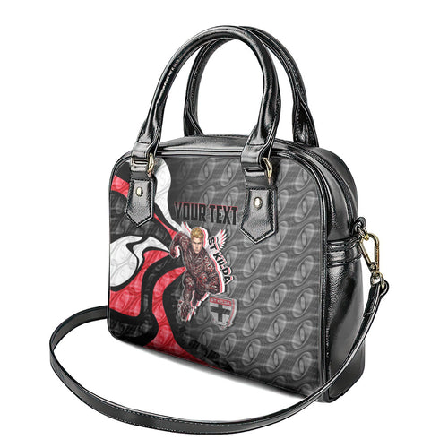 Personalised St Kilda Saints Shoulder Handbag Trippy Psychedelic Abstract Art Mascot Football Fans