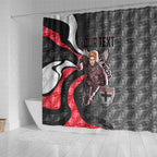 Personalised St Kilda Saints Shower Curtain Trippy Psychedelic Abstract Art Mascot Football Fans