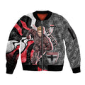 Personalised St Kilda Saints Sleeve Zip Bomber Jacket Trippy Psychedelic Abstract Art Mascot Football Fans