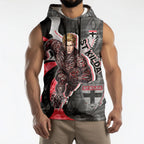 Personalised St Kilda Saints Sleeveless Hoodie Trippy Psychedelic Abstract Art Mascot Football Fans