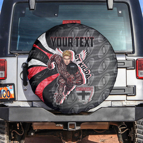 Personalised St Kilda Saints Spare Tire Cover Trippy Psychedelic Abstract Art Mascot Football Fans