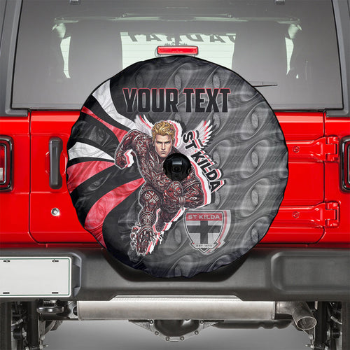 Personalised St Kilda Saints Spare Tire Cover Trippy Psychedelic Abstract Art Mascot Football Fans