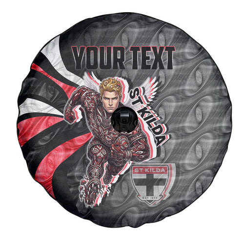 Personalised St Kilda Saints Spare Tire Cover Trippy Psychedelic Abstract Art Mascot Football Fans